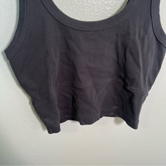 UpWest Cropped Ribbed Layering Tank Top in Soot N222 M - Picture 4 of 10